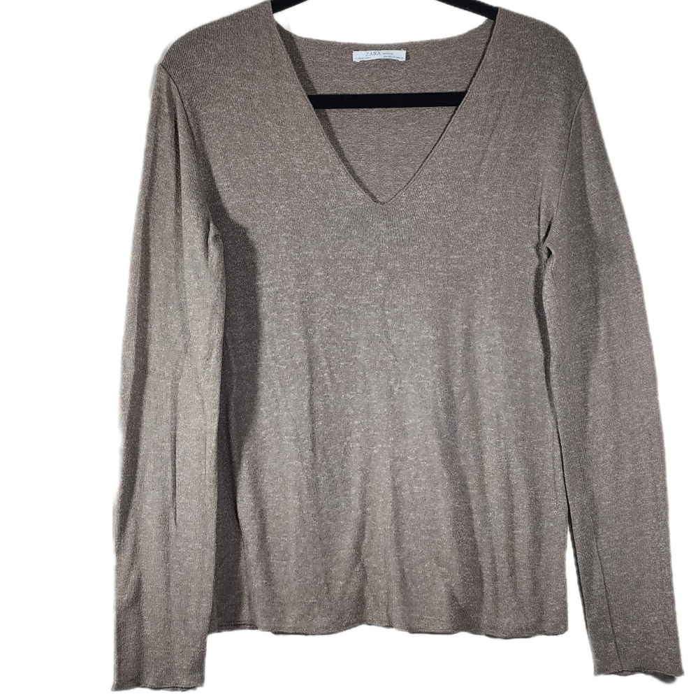 Zara long sleeve V neck shirt